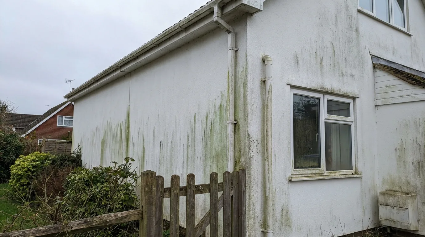 Render wall before soft washing