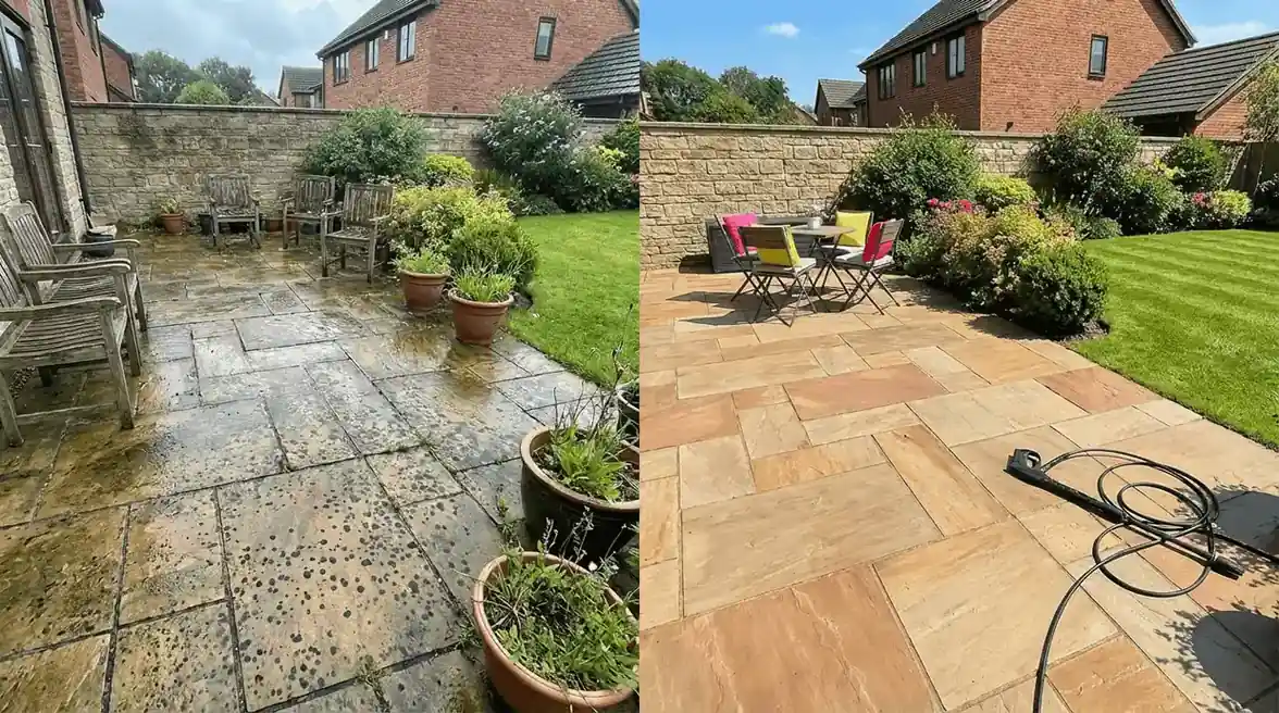 Patio cleaning and restoration in Surrey
